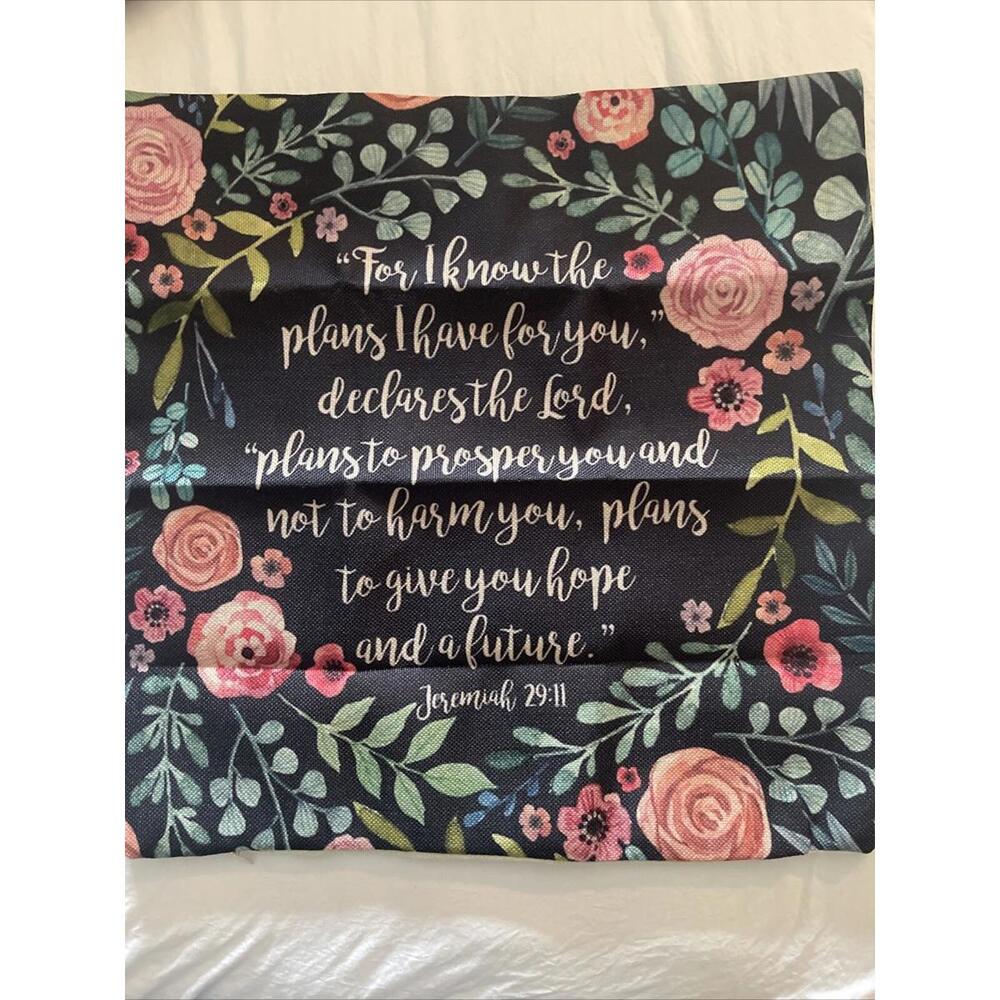 Pillow cover Bible Scripture 17 X 17 Zipper Jeremiah 29;11